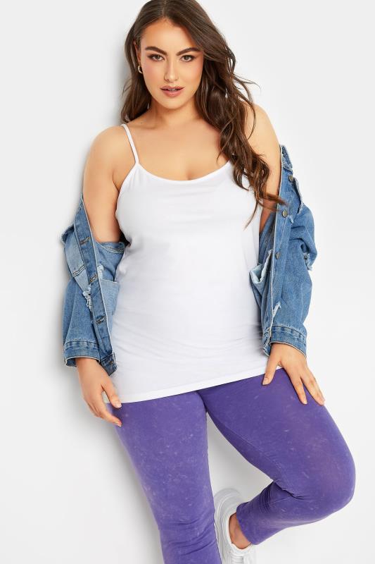Plus Size Purple Acid Wash Leggings | Yours Clothing  3