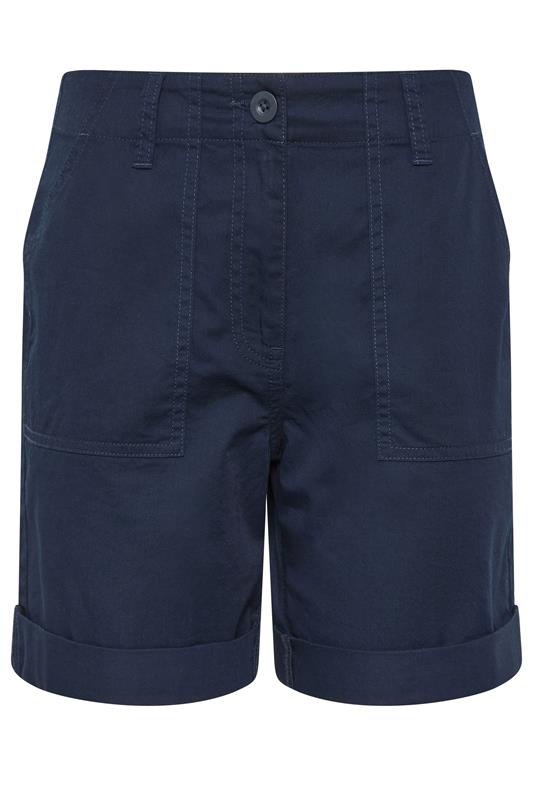 M&Co Navy Blue Cotton Poplin Shorts | M&Co 5