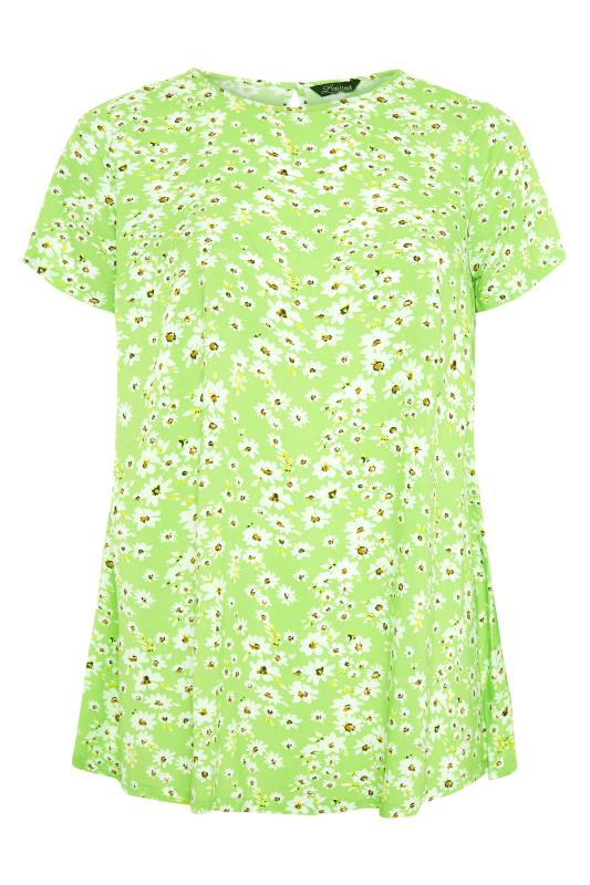 LIMITED COLLECTION Curve Lime Green Daisy Swing Top_F.jpg