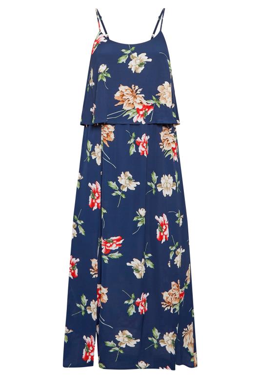 YOURS LONDON Curve Navy Blue Floral Overlay Maxi Dress | Yours Clothing 7