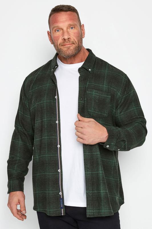  Grande Taille BadRhino Big & Tall Green Check Heavy Brushed Shirt