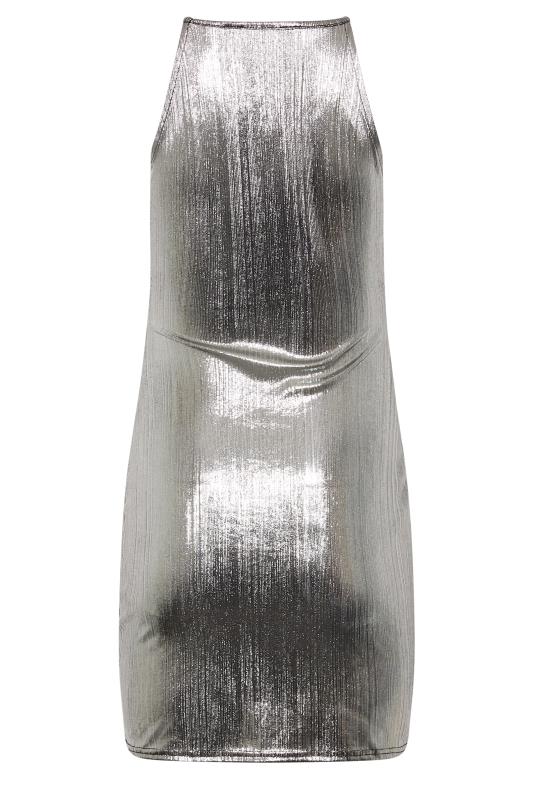 Petite Silver Ring Cut Out Mini Dress 7