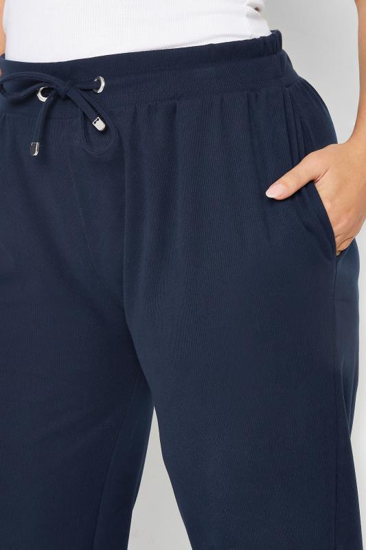 YOURS Plus Size Navy Blue Straight Leg Joggers | Yours Clothing 4