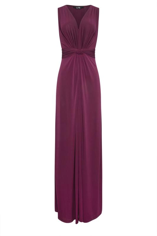 LTS Tall Womens Wine Red Knot Front Maxi Dress | Long Tall Sally 5