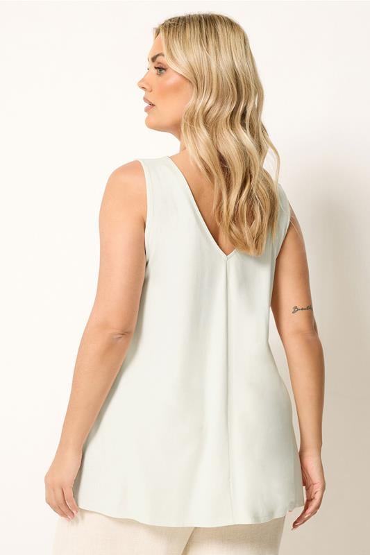 YOURS Plus Size Ivory White Swing Vest Top | Yours Clothing 2