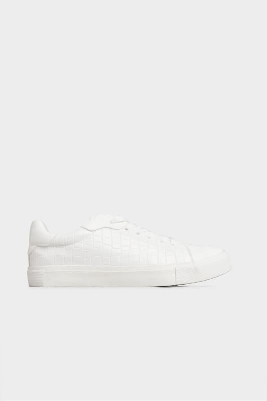 LTS White Croc Lace Up Trainers 4