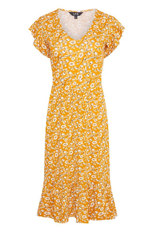 LTS Tall Orange Floral Print Midi Dress 6