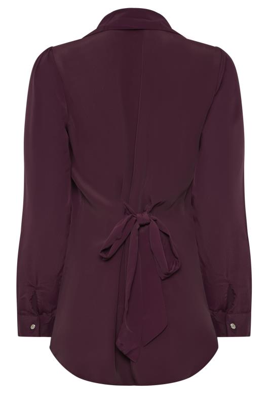 M&Co Dark Purple Tie Back Tunic Shirt | M&Co 7