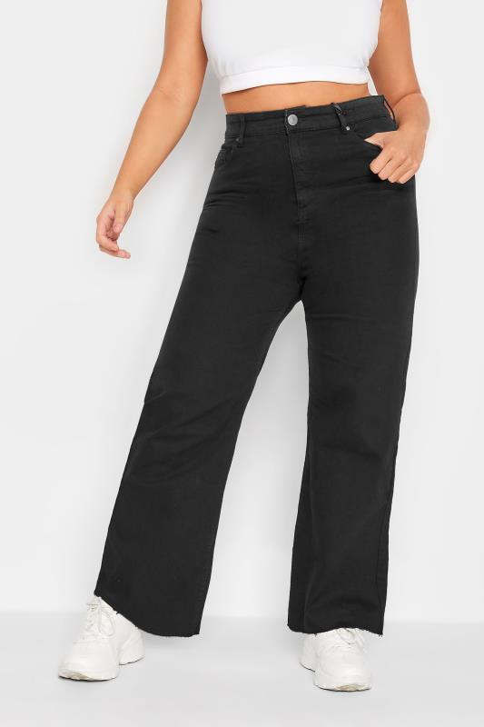  Grande Taille YOURS Curve Black Stretch Wide Leg Jeans