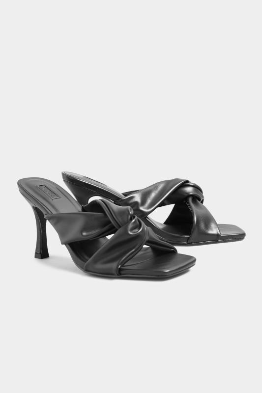 LIMITED COLLECTION Black Crossover Stiletto Mules In Extra Wide EEE Fit 4