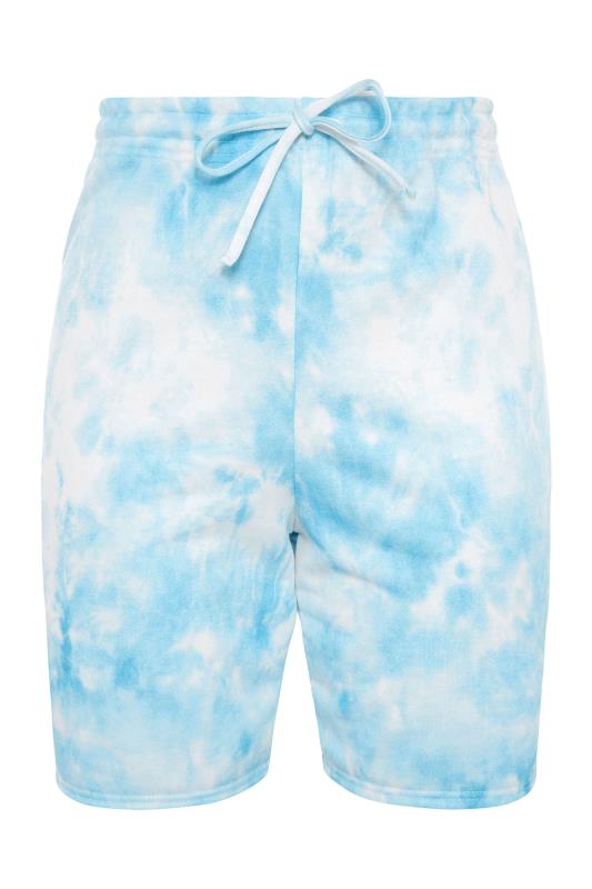 Blue Tie Dye Sweat Shorts | Yours Clothing