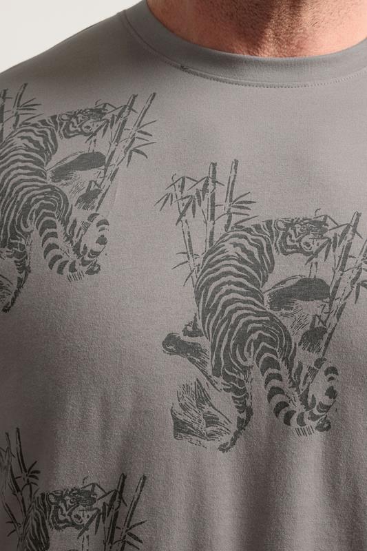 BadRhino Big & Tall Grey Tiger Graphic T-Shirt | BadRhino 4