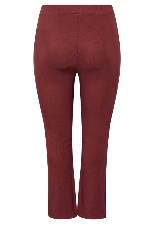 Plus Size Burgundy Red Split Front Flared Leggings | Yours Clothing 5