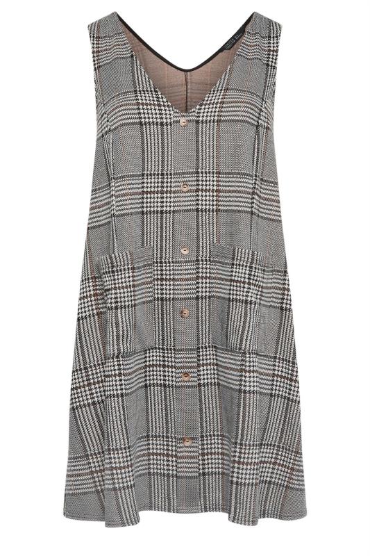 LIMITED COLLECTION Curve Grey Check A Line Pinafore Dress | Yours Clothing 5