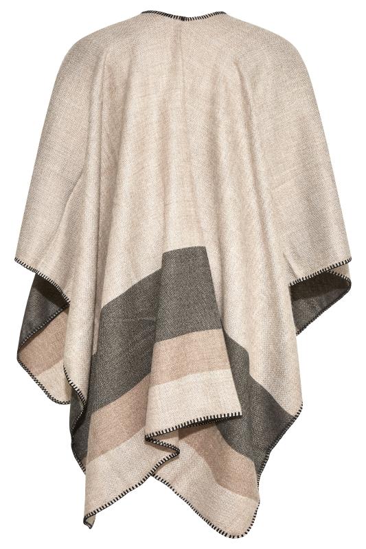 Curve Brown Stripe Knitted Wrap Shawl 6