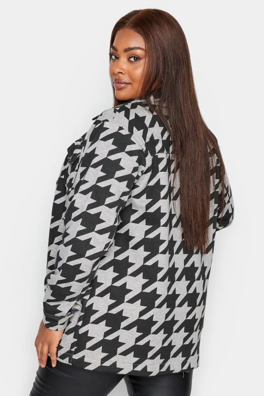YOURS Plus Size Grey Dogtooth Check Shacket | Yours Clothing 3