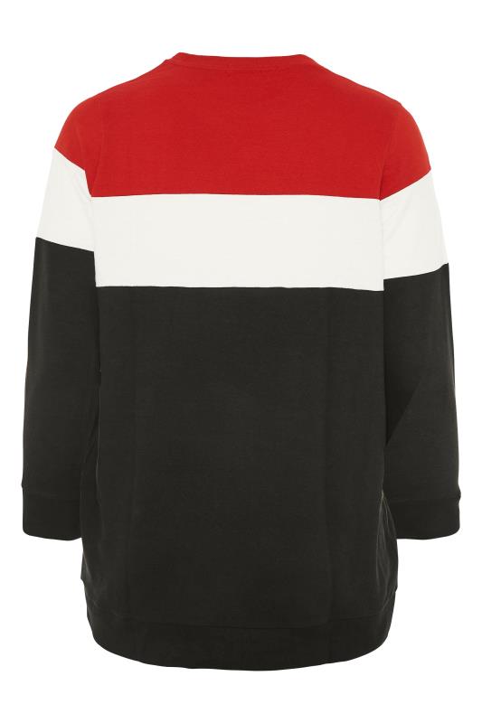 Black & Red Colour Block 'Tres Luxe' Slogan Sweatshirt_BK.jpg