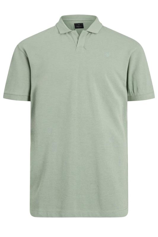  Grande Taille JACK & JONES Big & Tall Green Short Sleeve V-Neck Polo Shirt