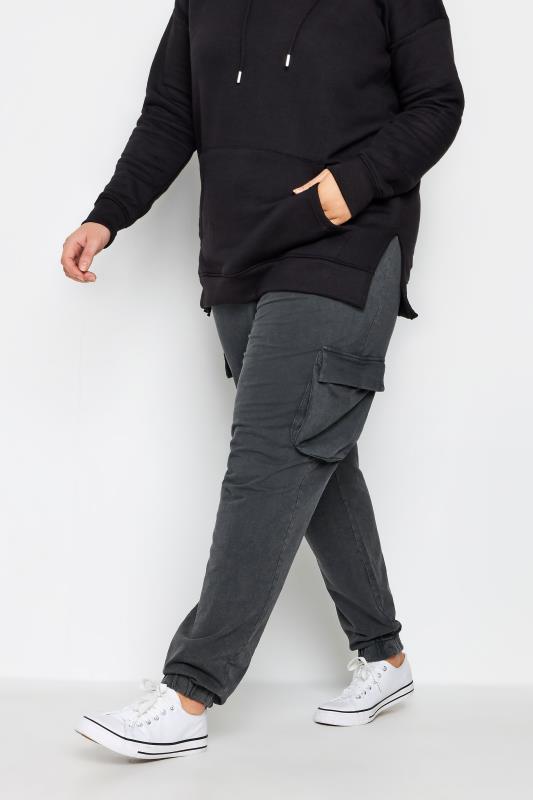  Grande Taille YOURS Curve Grey Acid Wash Cargo Joggers