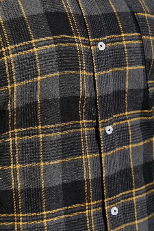 BadRhino Big & Tall Grey & Yellow Brushed Check Shirt | BadRhino 2