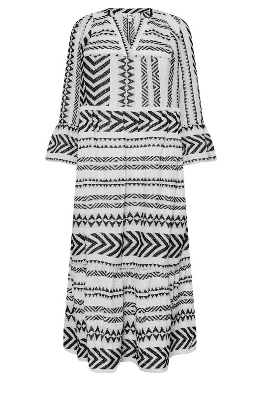 LTS Tall Women's White Aztec Print Smock Midi Dress | Long Talll Sally 6