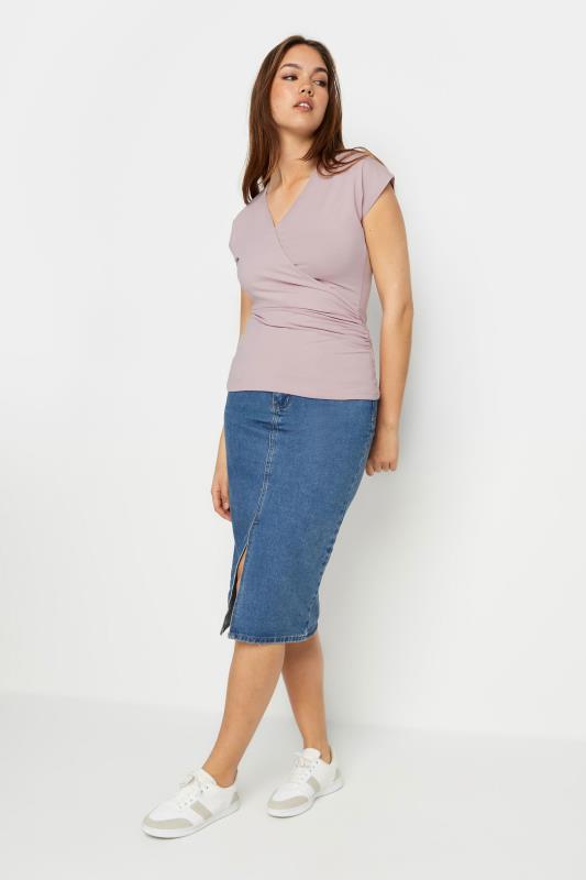 LTS Tall Women's 2 PACK Pink & Blue Short Sleeve Wrap Tops | Long Tall Sally 4