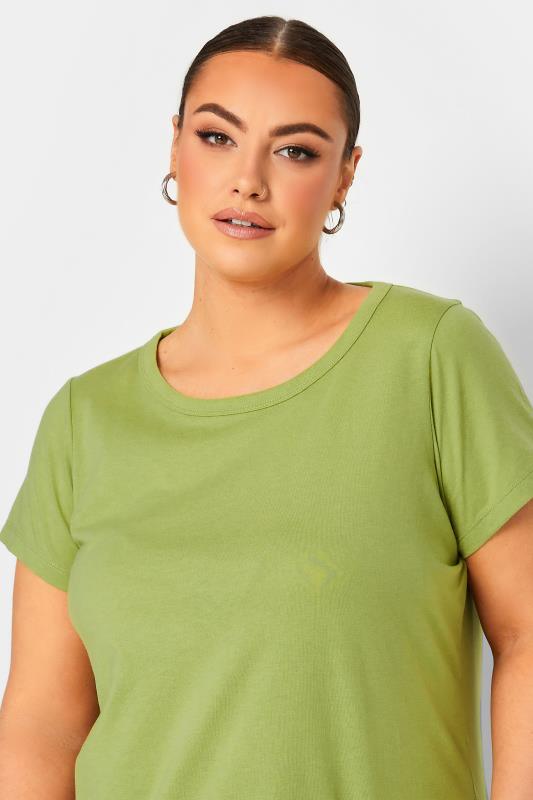 YOURS Curve Plus Size 3 PACK Green & Blue Essential T-Shirts | Yours Clothing  5