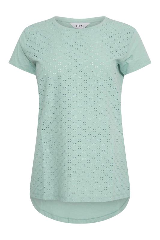 LTS Tall Sage Green Broderie Anglaise T-Shirt 5