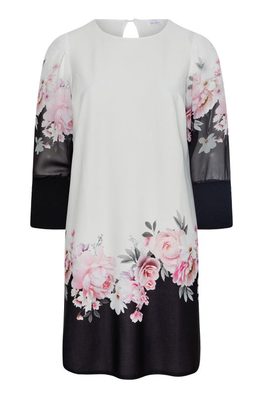 YOURS LONDON Plus Size White Floral Border Dress | Yours Clothing 6
