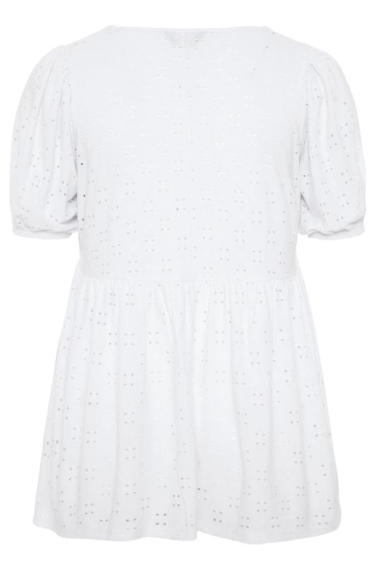 Curve White Broderie Anglaise Peplum Top 7