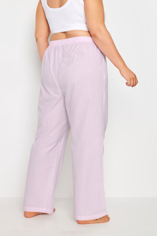 YOURS Plus Size Pink Stripe Pyjama Bottoms | Yours Clothing 5