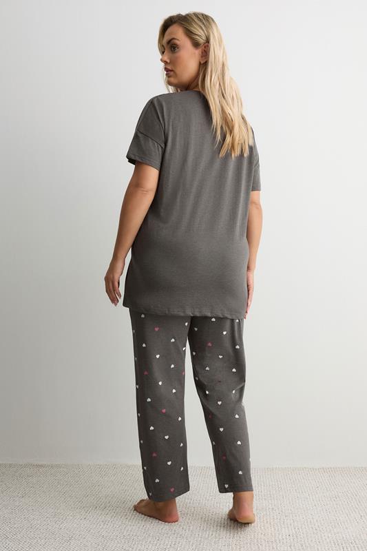YOURS Plus Size Set Brown 'Weekend Coffee Club' Wide Leg Pyjama | Yours Clothing 2