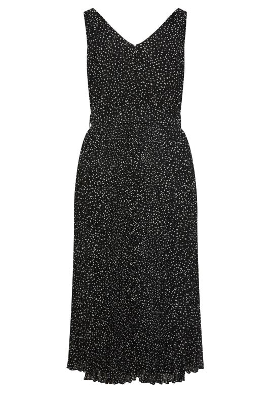 YOURS LONDON Plus Size Black Spot Print Pleated Maxi Dress | Yours Clothing 7