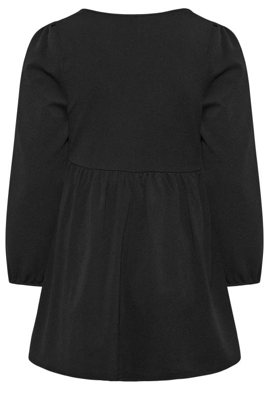 LIMITED COLLECTION Plus Size Black Hook & Eye Peplum Top | Yours Clothing 7