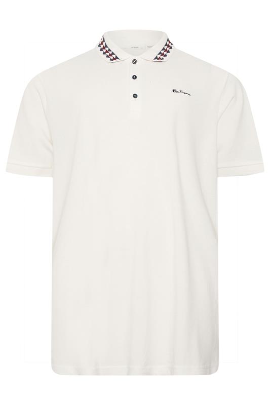 Ben Sherman Big & Tall White Pique Polo Shirt | BadRhino 2