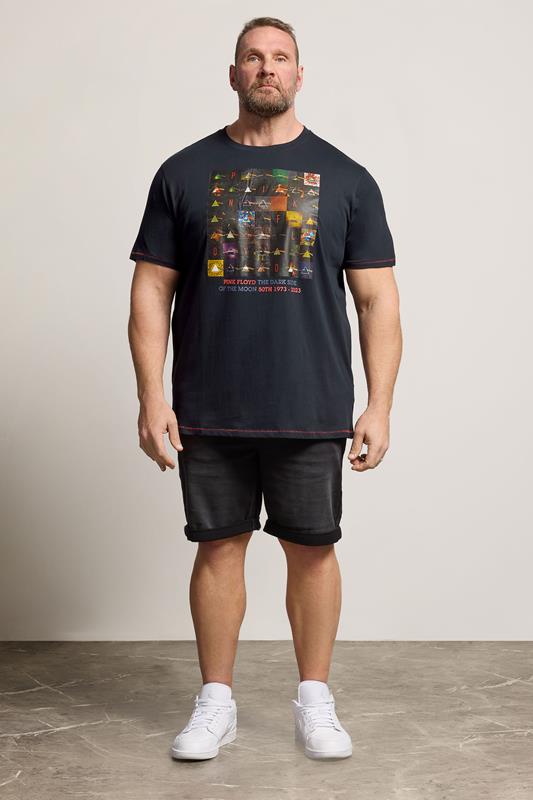 D555 Big & Tall Dark Navy Blue Pink Floyd T-Shirt | BadRhino 1