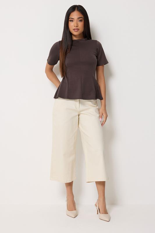 M&Co Petite Chocolate Brown Fitted Waist T Shirt | M&Co 1