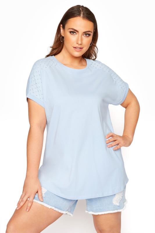 Pale Blue Embroidered Top 1