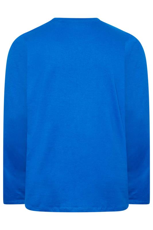 Big & Tall Cobalt Blue Long Sleeve Plain T-shirt 4
