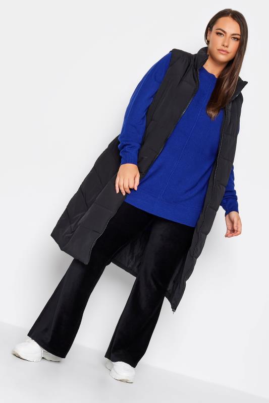 YOURS Plus Size Cobalt Blue Front Seam Detail Jumper | Yours Clothing 2