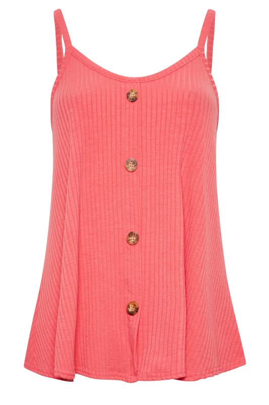 LIMITED COLLECTION Plus Size Hot Pink Button Down Cami Top | Yours Clothing  7