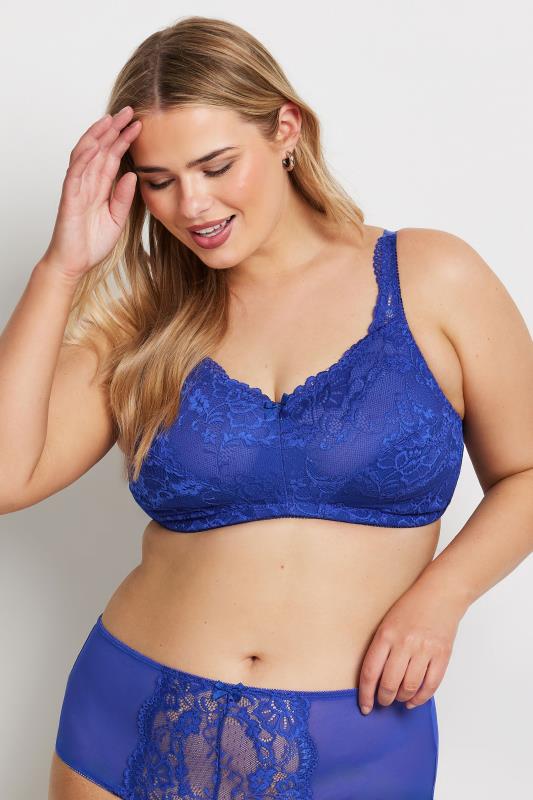 YOURS Plus Size Cobalt Blue Lace Detail Bra | Yours Clothing 4