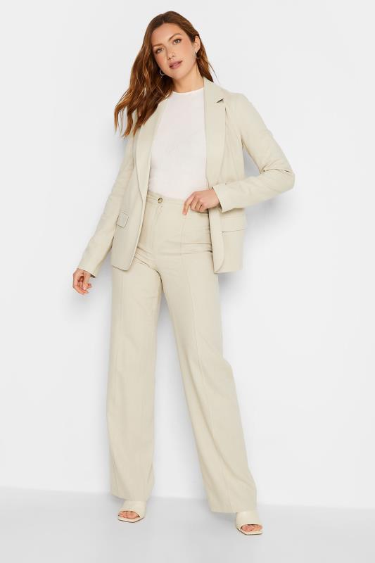 LTS Tall Stone Brown Linen Look Blazer Jacket | Long Tall Sally 2