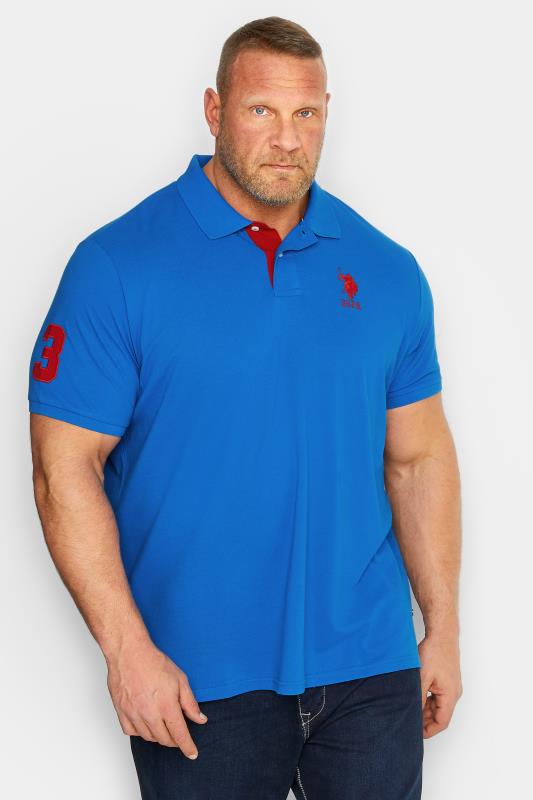 Men's  U.S. POLO ASSN. Big & Tall Blue Player 3 Logo Polo Shirt