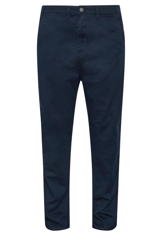 KAM Big & Tall Navy Blue Chino Trousers | BadRhino 2