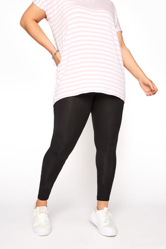 YOURS FOR GOOD Curve Black Organic Cotton Leggings 3