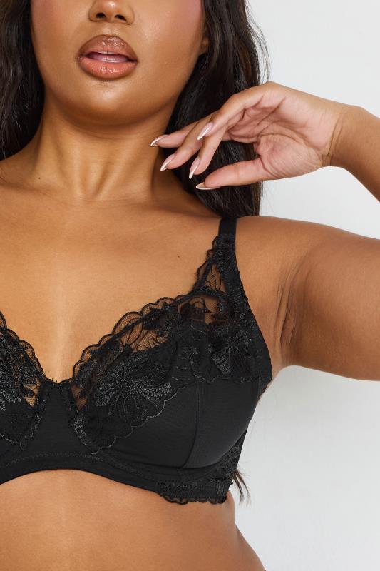 M&Co 2 PACK Purple & Black Floral Lace Trim Bra | M&Co 9