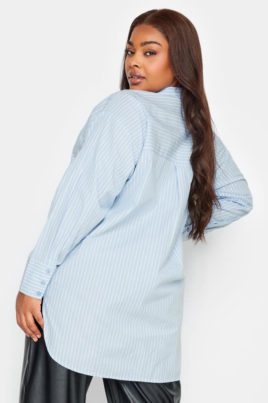 LIMITED COLLECTION Plus Size Blue & White Striped Shirt | Yours Clothing 4