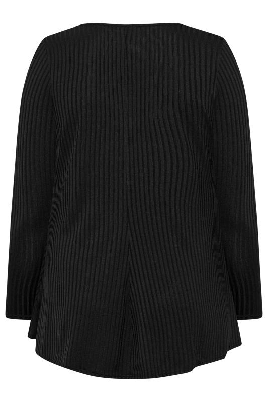 LIMITED COLLECTION Plus Size Black Ribbed Square Neck Top | Yours Clothing 7