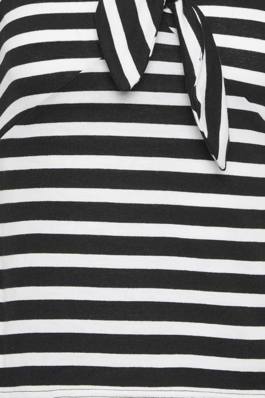 PixieGirl Black Stripe Print Tie Front T-Shirt | PixieGirl 5